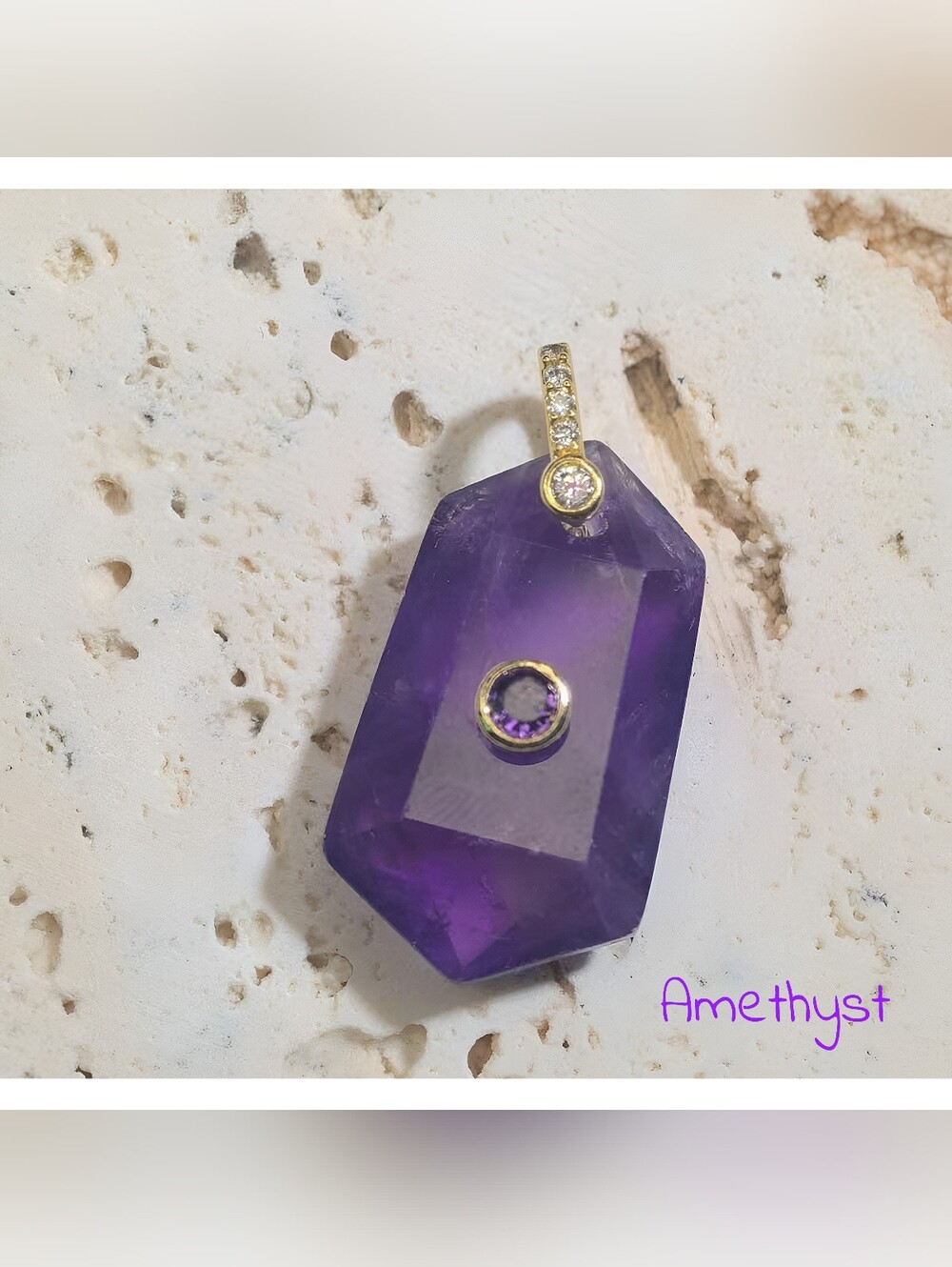 Mini gemstone pendants with Crystal accents, 3 available. Price each or bundle